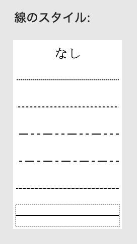 条件付き書式の線のスタイルには、二重線がありません
