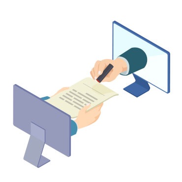 印鑑を押しているイラスト